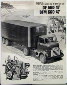 1955 GMC DF & DFM 660-47 Diesel Power COE 6 Wheeler Truck Sales Data Sheet Orig