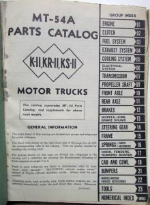 1940-46 47 1949 International K-11 KR-11 KS-11 KB-11 KBR-11 KBS-11 Parts Catalog
