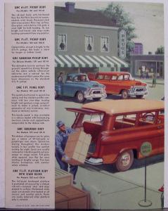 1955 GMC 100 100 8 Pickup Panel Suburban Gas Trucks Sales Brochure Folder Orig