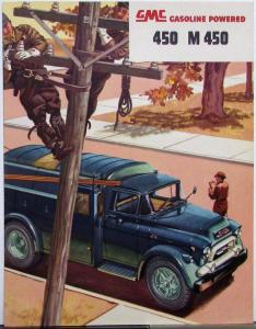 1955 GMC 450 & M 450 Trucks Gasoline Powered Sales Brochure Folder Original