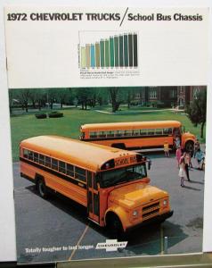 1972 Chevrolet Trucks Dealer Sales Brochure School Bus Chassis Features Specs