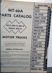 1947 1948 1949 International KB 12 KBR 12 14 KBS 12 14 Parts Catalog