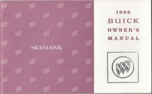 1988 Buick Skyhawk Owners Operators Manual Original