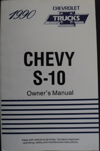 1990 Chevrolet Truck S10 Pickup Owners Manual