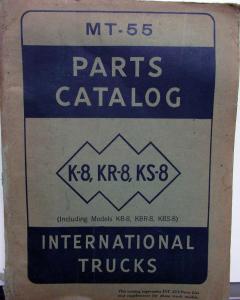 1941 42 46 47 48 1949 International K-8 KR-8 KS-8 KB-8 KBR-8 KBS-8 Parts Catalog