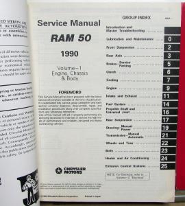 1990 Dodge Ram 50 Truck Dealer Service Shop Repair Manual Set Pickup