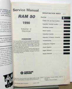 1990 Dodge Ram 50 Truck Dealer Service Shop Repair Manual Set Pickup