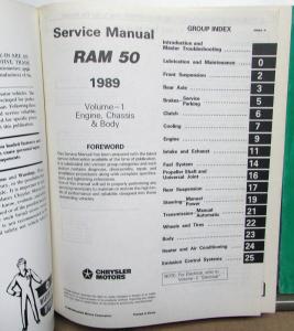 1989 Dodge Ram 50 Truck Dealer Service Shop Repair Manual Set Pickup