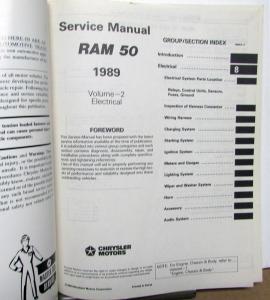 1989 Dodge Ram 50 Truck Dealer Service Shop Repair Manual Set Pickup