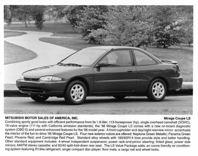 1996 Mitsubishi Mirage Coupe LS Press Photo 0057