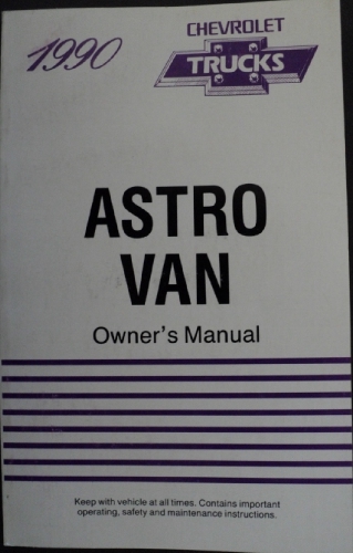 1990 Chevrolet Astro Van Owners Manual