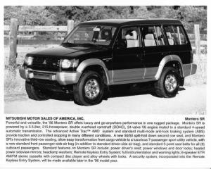 1996 Mitsubishi Montero SR Press Photo 0062