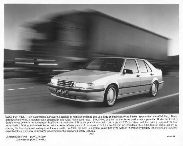 1996 Saab 9000 Aero Press Photo 0062