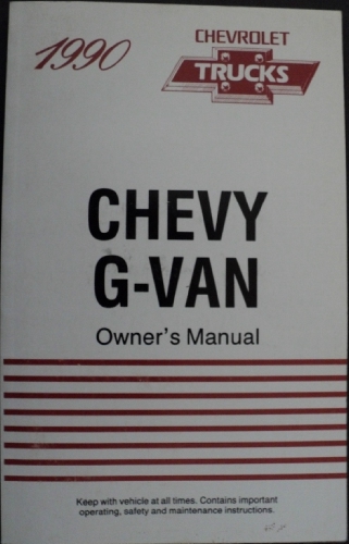 1990 Chevrolet G Van Owners Manual Series 1500 2500 3500