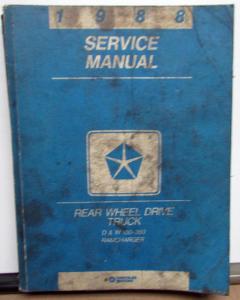 1988 Dodge Truck Dealer Service Shop Manual D & W 150 250 350 Ramcharger Pickup