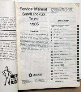 1986 Dodge Ram 50 Truck Dealer Service Shop Repair Manual Import Small Pickup