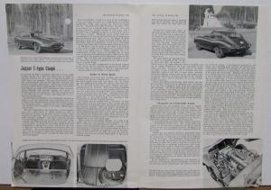 1961 Jaguar E Type Coupe The Autocar Reprint Road Tests Sales Brochure