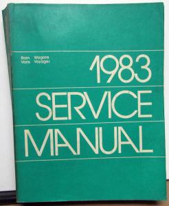 1983 Dodge Ram Van Wagon Voyager Dealer Service Shop Repair Manual B150-350