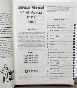 1983 Dodge Ram 50 Truck & Colt Dealer Service Shop Repair Manual Small Pickup