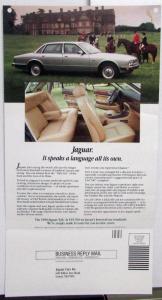 1989 Jaguar XJ6 Sales Brochure Attached Postcard Mailer Original
