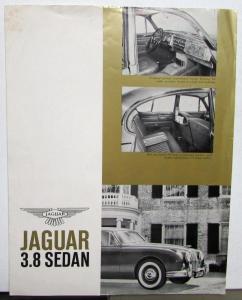 1960 Jaguar 3.8 Sedan Sales Brochure Specifications Sheet Original