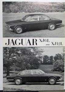 1973 1974 1975 Jaguar XJ6L XJ12L Sales Sheet Original