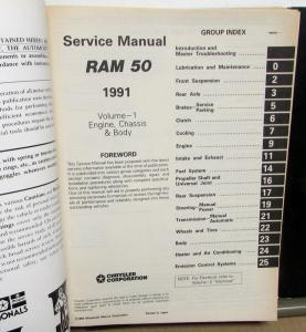 1991 Dodge Ram 50 Truck Dealer Service Shop Repair Manual Set Pickup