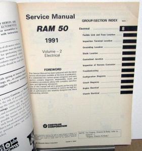 1991 Dodge Ram 50 Truck Dealer Service Shop Repair Manual Set Pickup