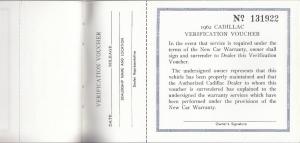 1962 Cadillac Owners Protection Plan Series 62 Sixty-Special Fleetwood DeVille