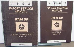 1992 Dodge Ram 50 Truck Dealer Service Shop Repair Manual Set Pickup