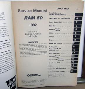 1992 Dodge Ram 50 Truck Dealer Service Shop Repair Manual Set Pickup