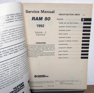 1992 Dodge Ram 50 Truck Dealer Service Shop Repair Manual Set Pickup
