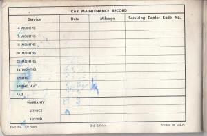 1964 Cadillac Owners Protection Plan Series 62 Sixty-Special Fleetwood Eldorado