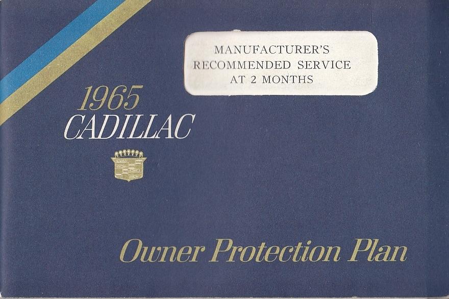 1965 Cadillac Owners Protection Plan Calais DeVille Fleetwood Eldorado