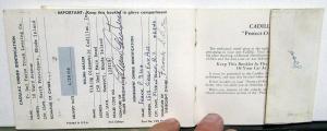 1966 Cadillac Owners Protection Plan Calais DeVille Fleetwood Eldorado 60 75 66