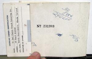 1966 Cadillac Owners Protection Plan Calais DeVille Fleetwood Eldorado 60 75 66