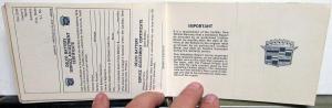 1967 Cadillac Owners Protection Plan DeVille Eldorado 60 75 W/Protect-O-Plate