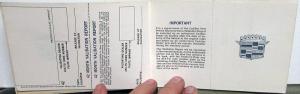 1967 Cadillac Owners Protection Plan DeVille Eldorado 60 75 W/Protect-O-Plate