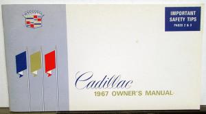 1967 Cadillac Owners Manual Fleetwood Calais Coupe de Ville Limousine Original