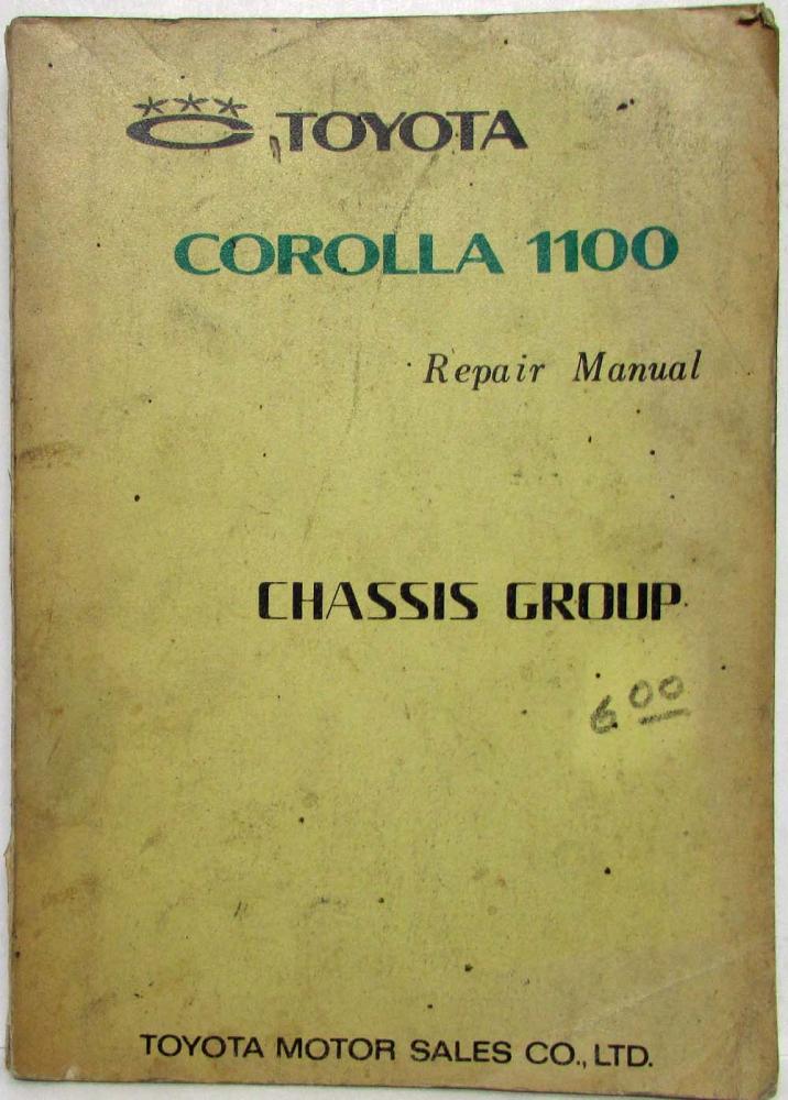 1968 1969 Toyota Corolla 1100 Chassis Group Service Shop Repair Manual