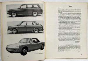 1967-72 VW Fuel Injection Technical Manual 4th Ed Type 3 Type 411 Porsche 914/4