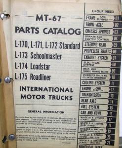 1949 1950 1951 1952 International Truck L170 171 172 173 174 175 Parts Book