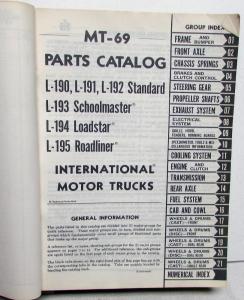 1949 1950 1951 1952 International Truck L190 191 192 193 194 195 Parts Book Rev