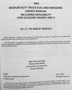 1993 GMC/Chevrolet Medium-Duty Truck Fuel and Emissions Service Manual - EFI Gas