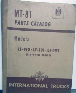 1949 1950 1951 1952 International Trucks LF 190 191 192 Six Wheel Parts Book