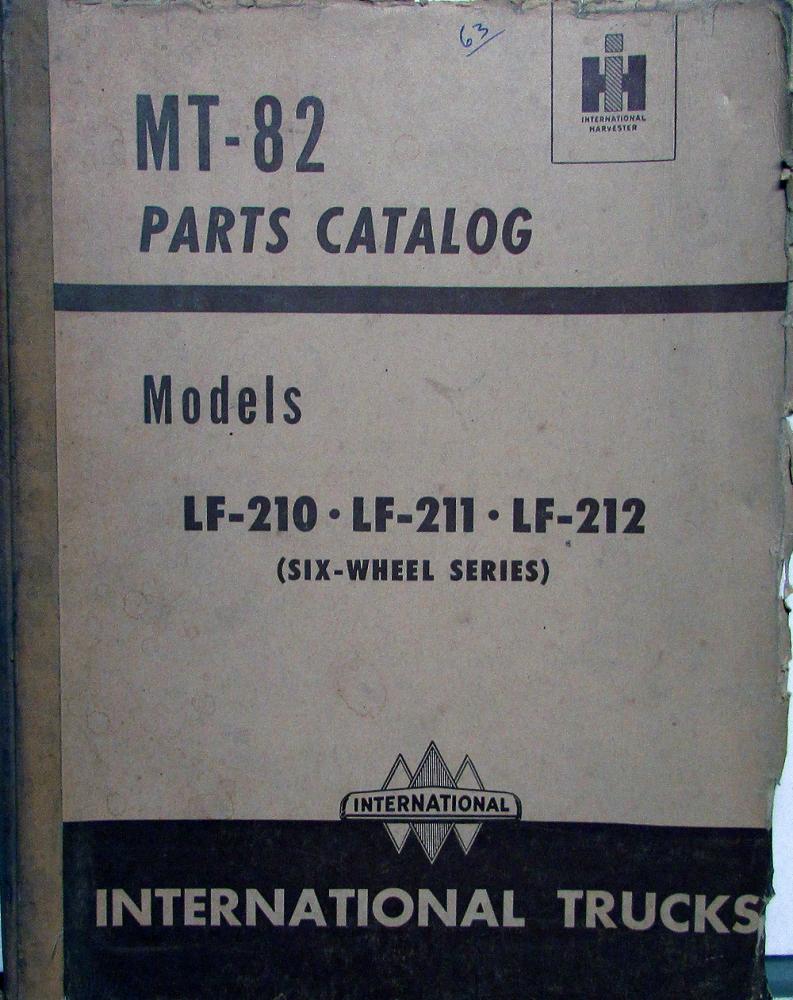 1949 1950 1951 1952 International Trucks LF 210 211 212 Six Wheel Parts Book