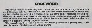 1991 GMC/Chevrolet Medium Duty Truck Service Shop Repair Manual P4 and B6 Models