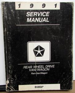1991 Dodge Ram Van Wagon Dealer Service Shop Repair Manual Rear Wheel Drive