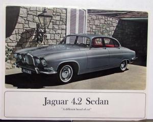 1965 Jaguar 4.2 Sedan Sales Brochure Sheet Original