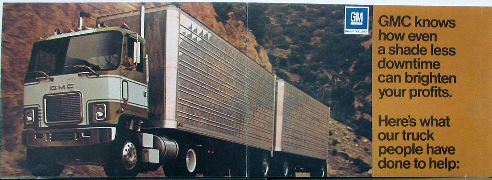 1972 GMC Astro 95 Truck Ad Sales Folder Magazine Original Orange